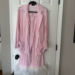 Sleeper pink checkered pajamas